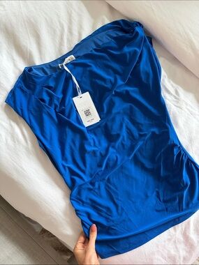 Grace Karin Royal Blue Sleeveless Blouse